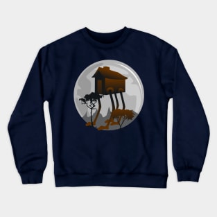 Walking Home wat night with Moon Crewneck Sweatshirt